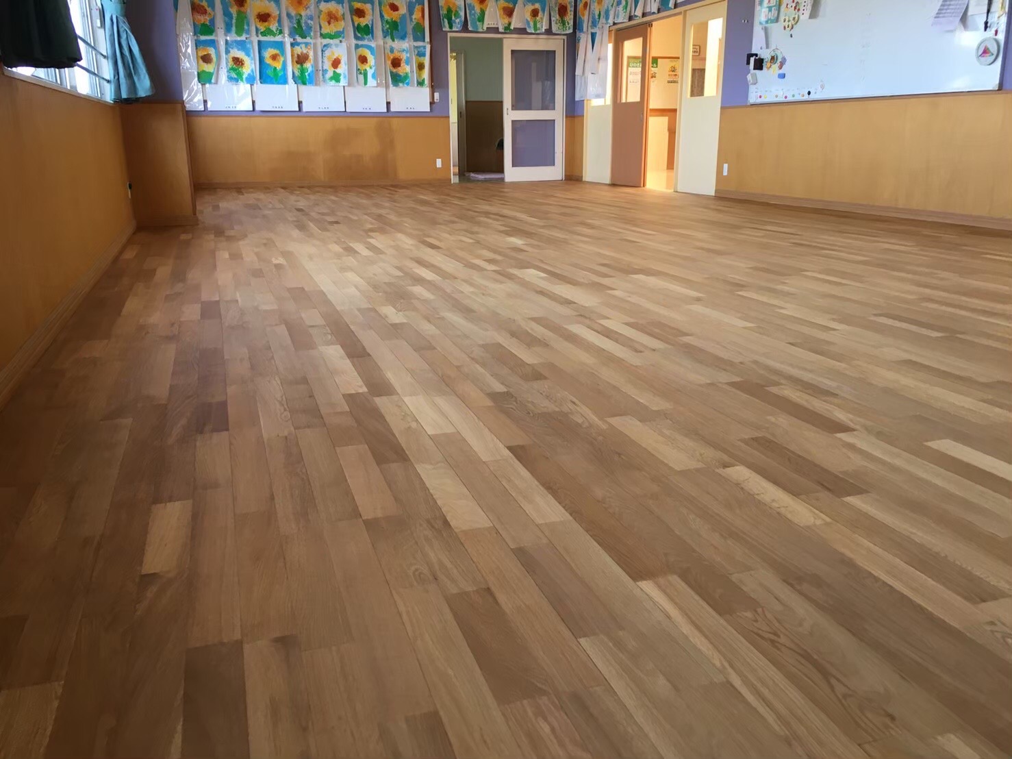 木製床の再生 床リノベ とことんリボーン 堺市南区 美木多いっちん保育園様